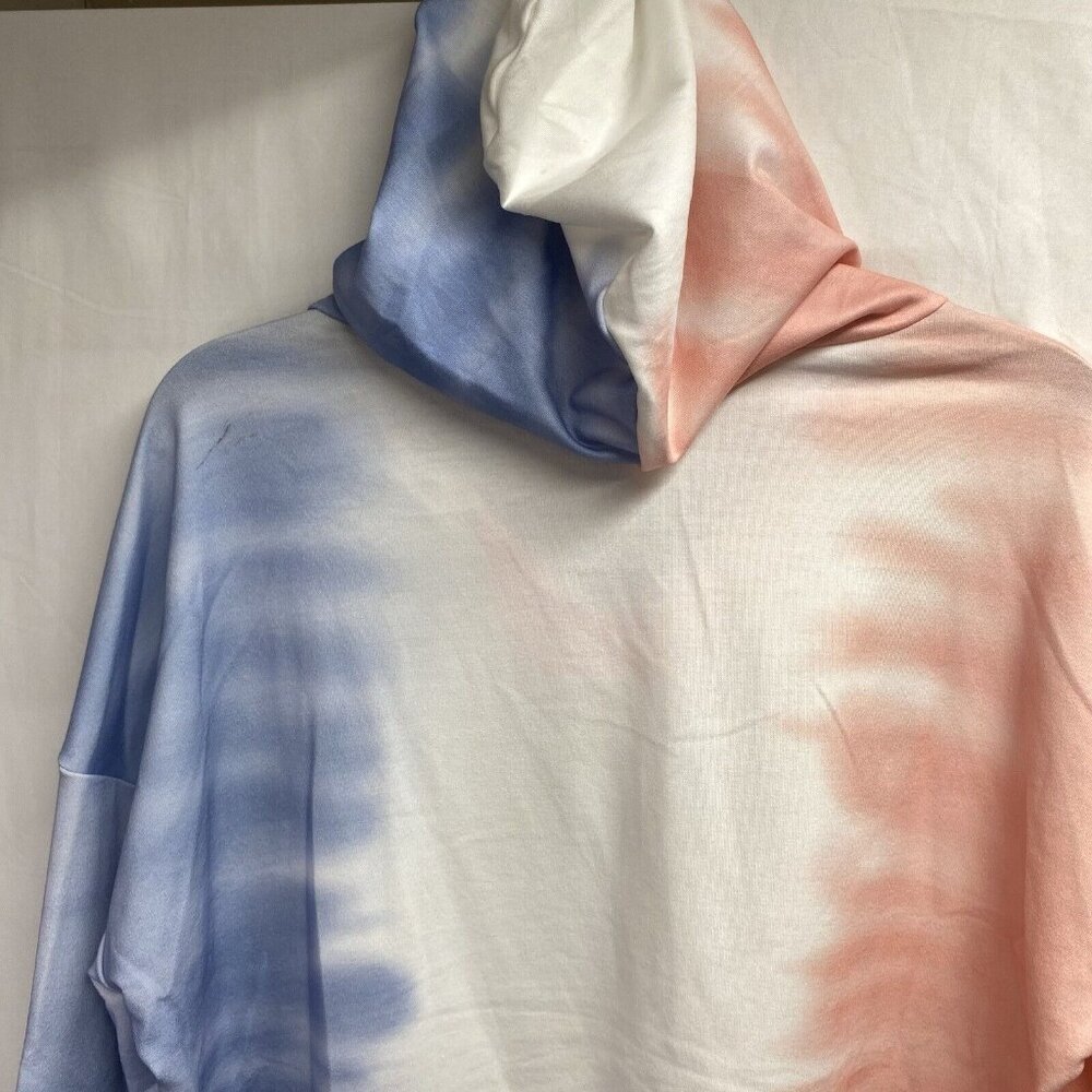 Minipeach Tie Dye Hoodie T-Shirt Women Small V-neck Long Sleeve Top - Picture 16 of 16